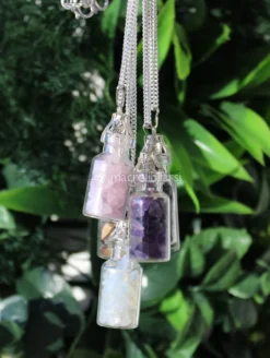 Collana con Boccetta di Pietre - Quarzo Rosa