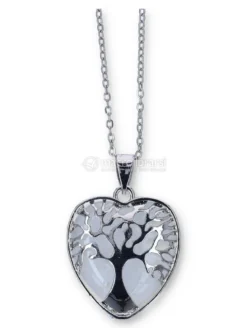 Collana con Ciondolo a Cuore Albero della Vita - Cristallo di Rocca