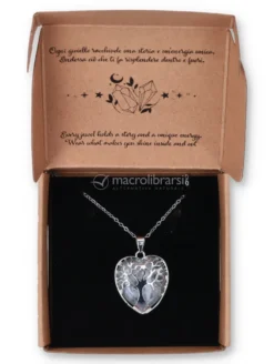 Collana con Ciondolo a Cuore Albero della Vita - Cristallo di Rocca