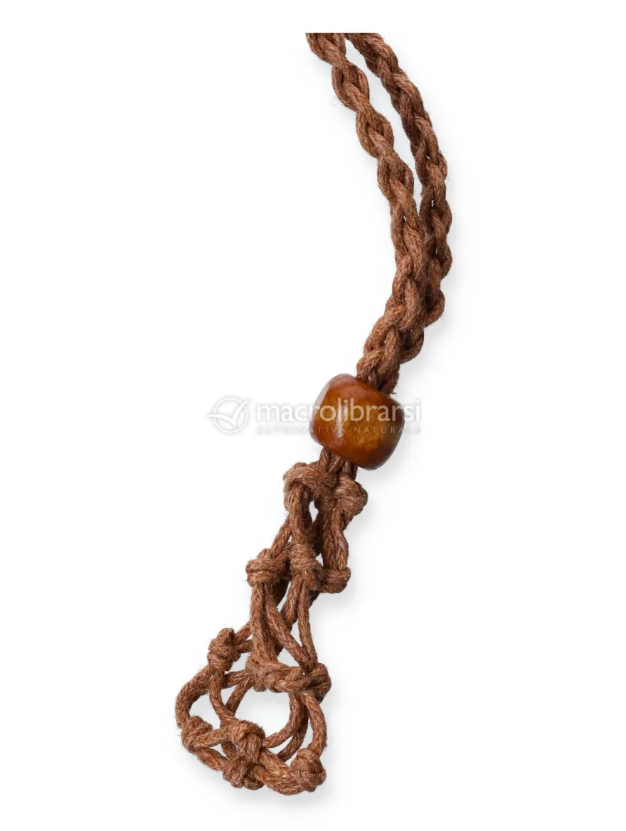 Collana Portagioie Macramè Marrone
