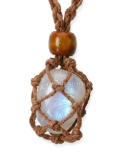 Collana Portagioie Macramè Marrone