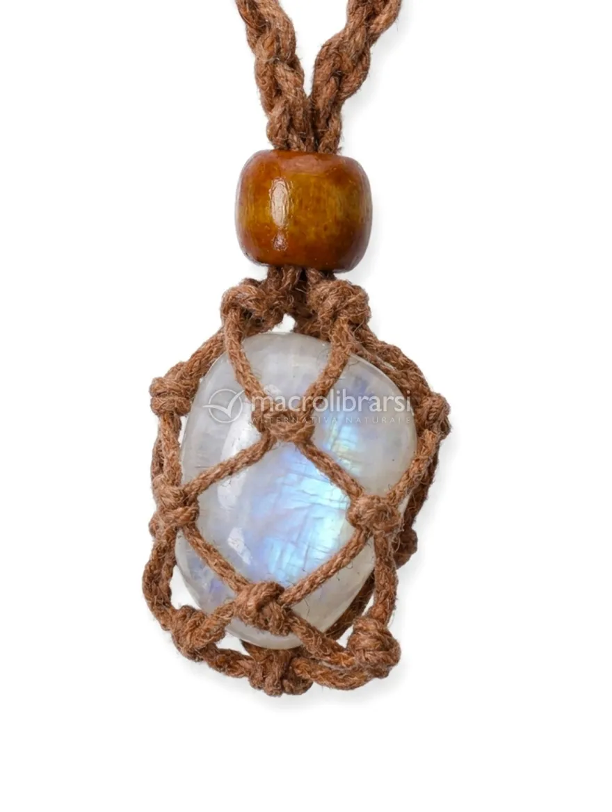 Collana Portagioie Macramè Marrone