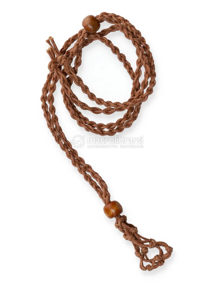 Collana Portagioie Macramè Marrone