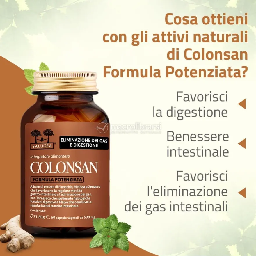 Colonsan Formula Potenziata Salugea – Integratore per il Gonfiore Addominale