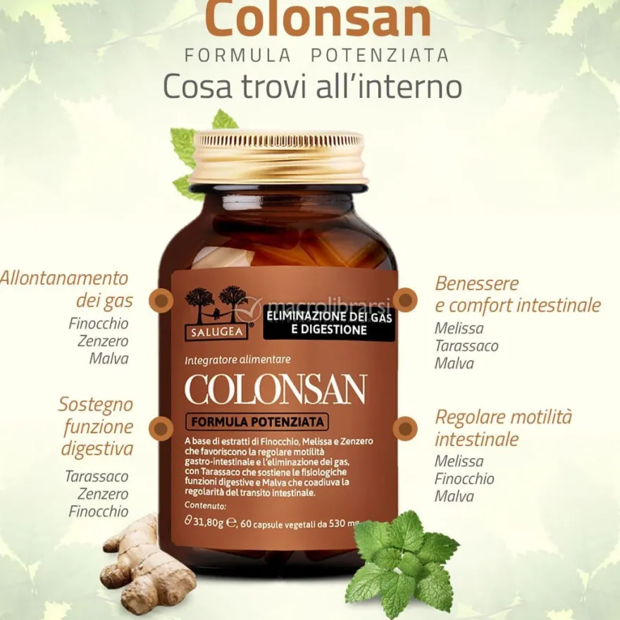 Colonsan Formula Potenziata Salugea – Integratore per il Gonfiore Addominale