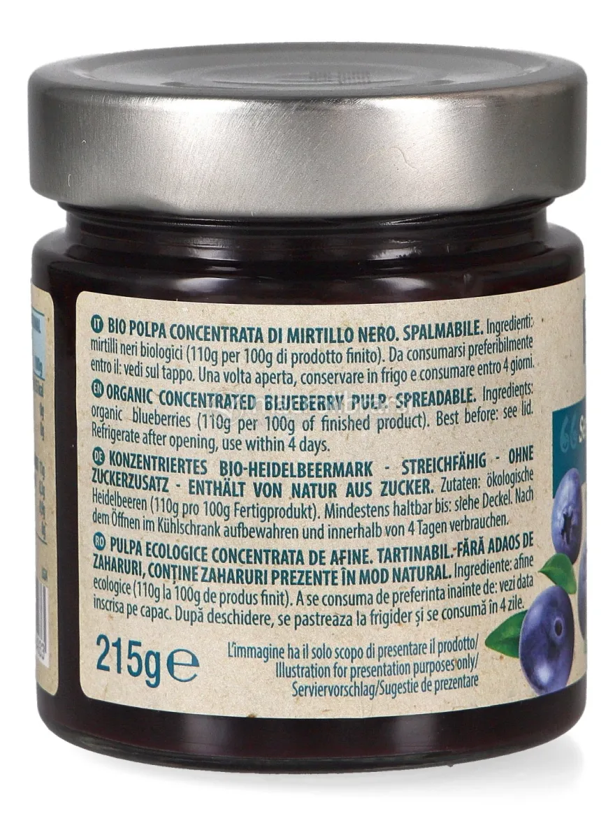 Composta 100% Mirtilli Neri Bio - Senza Zuccheri Aggiunti