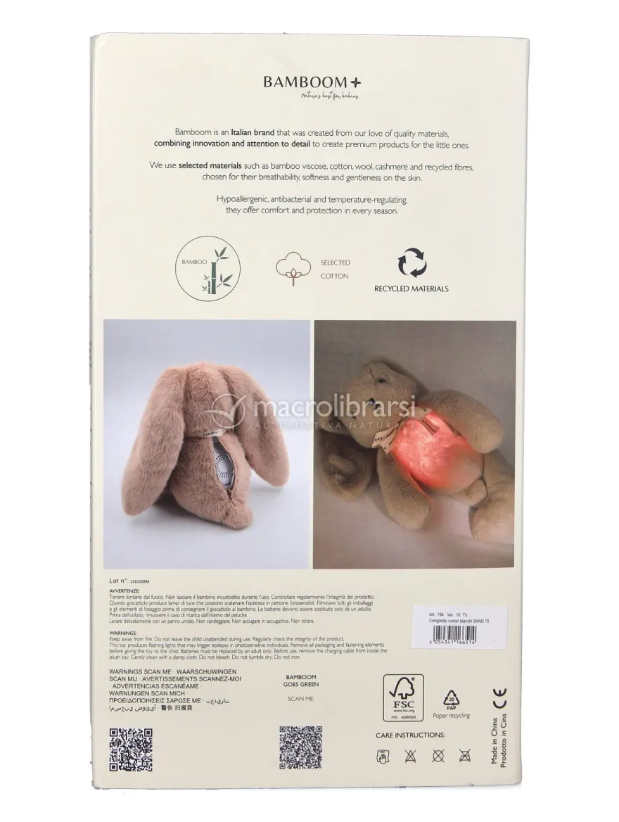 Coniglietto con Rumori Bianchi e Luce Notturna - Sand