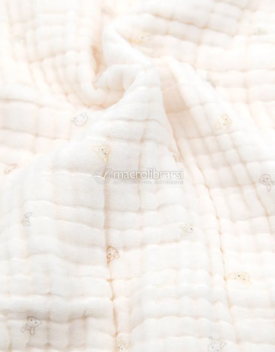 Coperta Culla Nuvola in Bambu Organico - Animal Friends