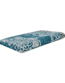 Coperta in Cotone Biologico con Fiore della Vita - Smeraldo