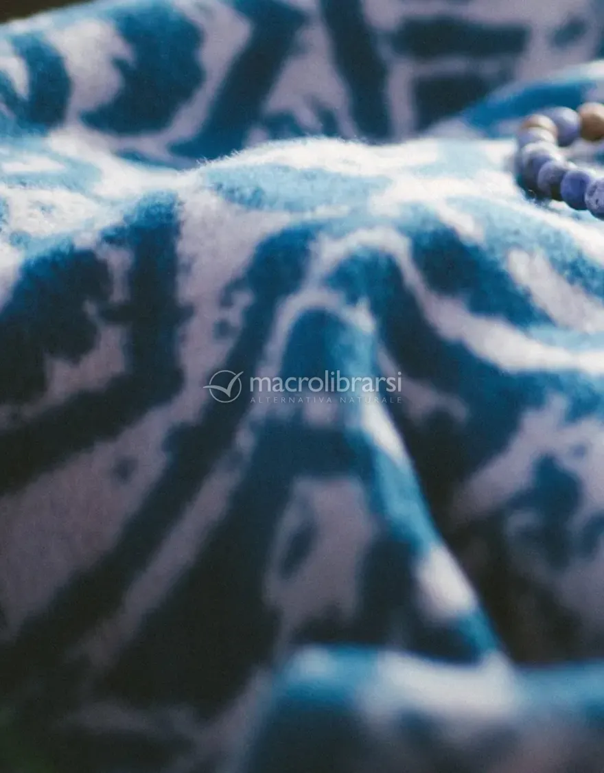 Coperta in Cotone Biologico con Fiore della Vita - Smeraldo