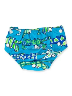 Costume per Bambini Swim Nappy Popolini - Croco Blu - S