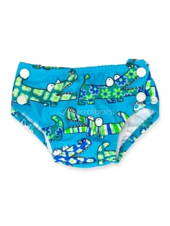 Costume per Bambini Swim Nappy Popolini - Croco Blu - S
