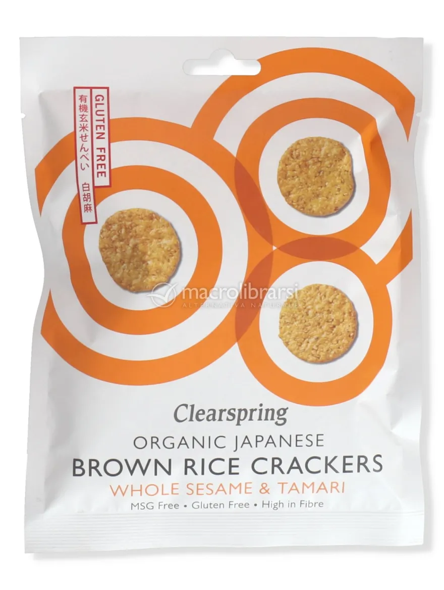 Crackers di Riso Integrale Giapponesi al Sesamo Bio