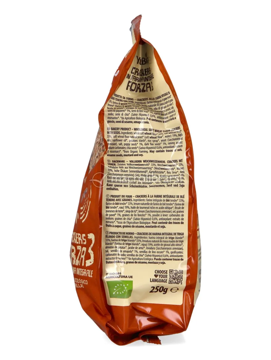 Crackers Ovali Integrali "Forza 3" YukyBio a Lievitazione Naturale
