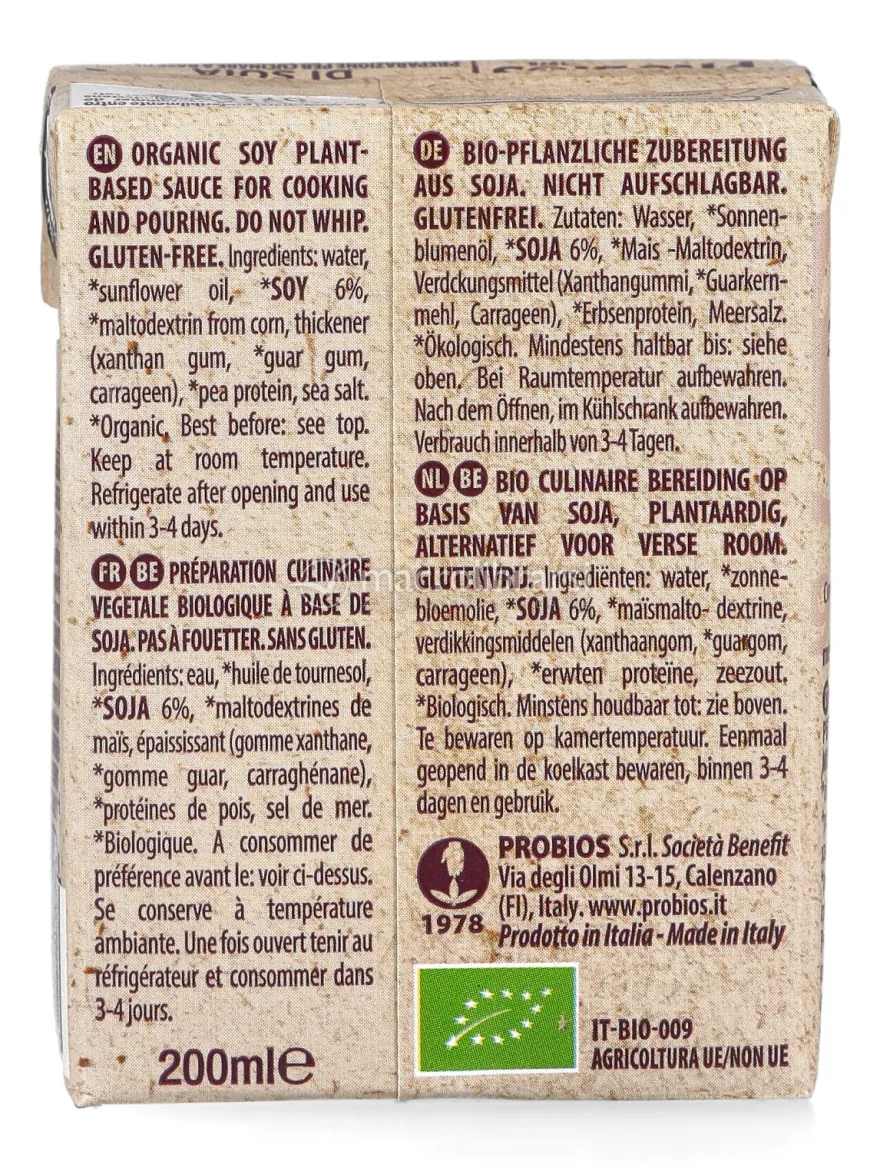 Crema da Cucina di Soia - Vegetal Cuisine