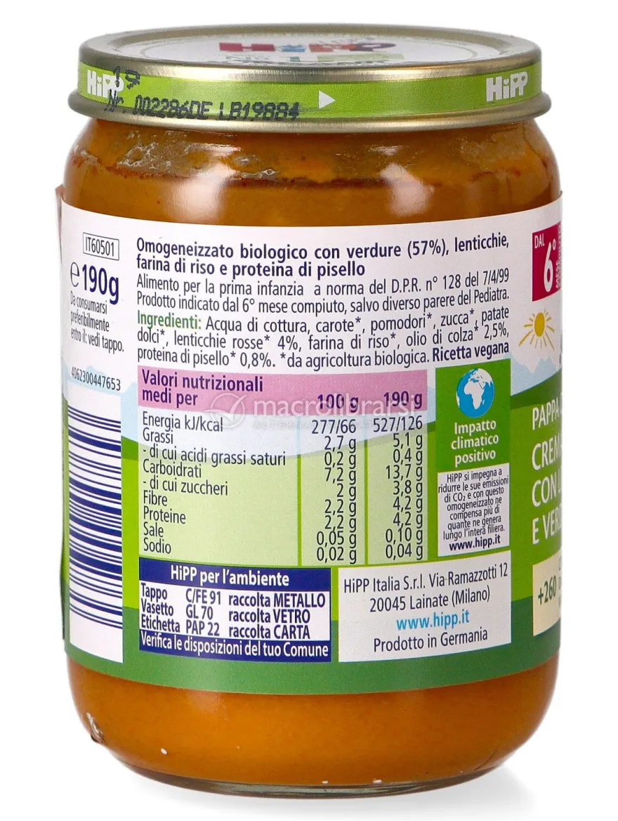 Crema di Riso con Lenticchie e Verdure Bio