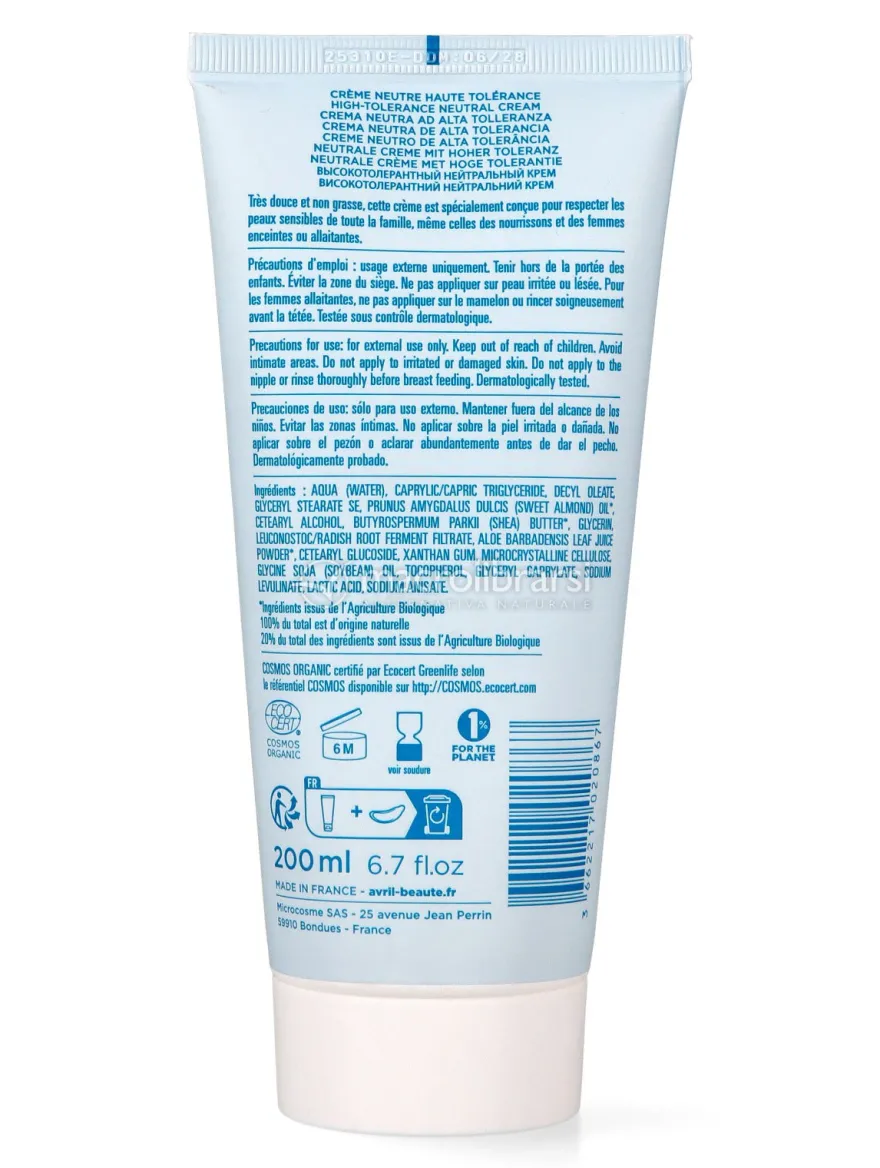 Crema Neutra Bio Alta Tolleranza