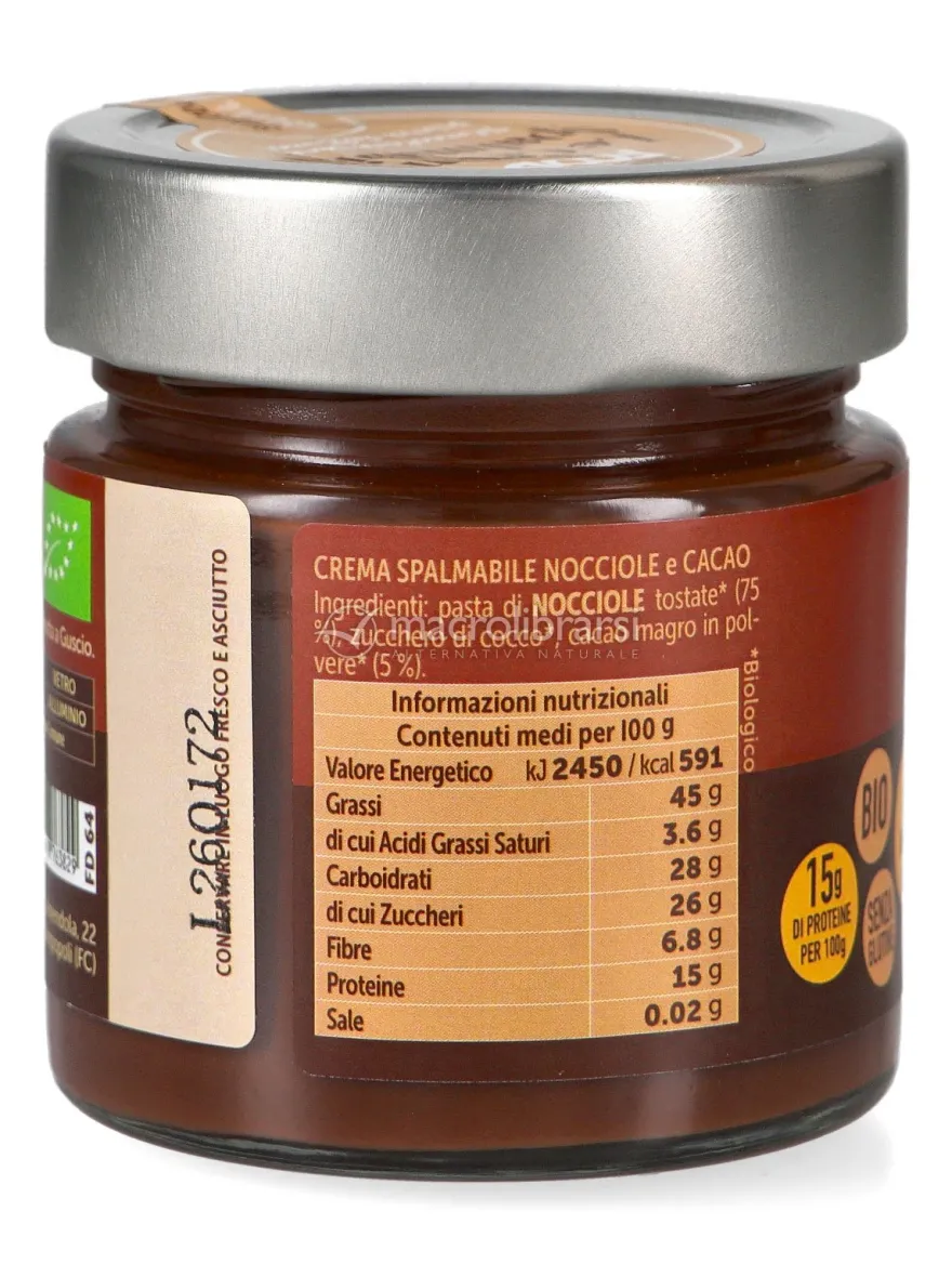 Crema Spalmabile Nocciole e Cacao Bio