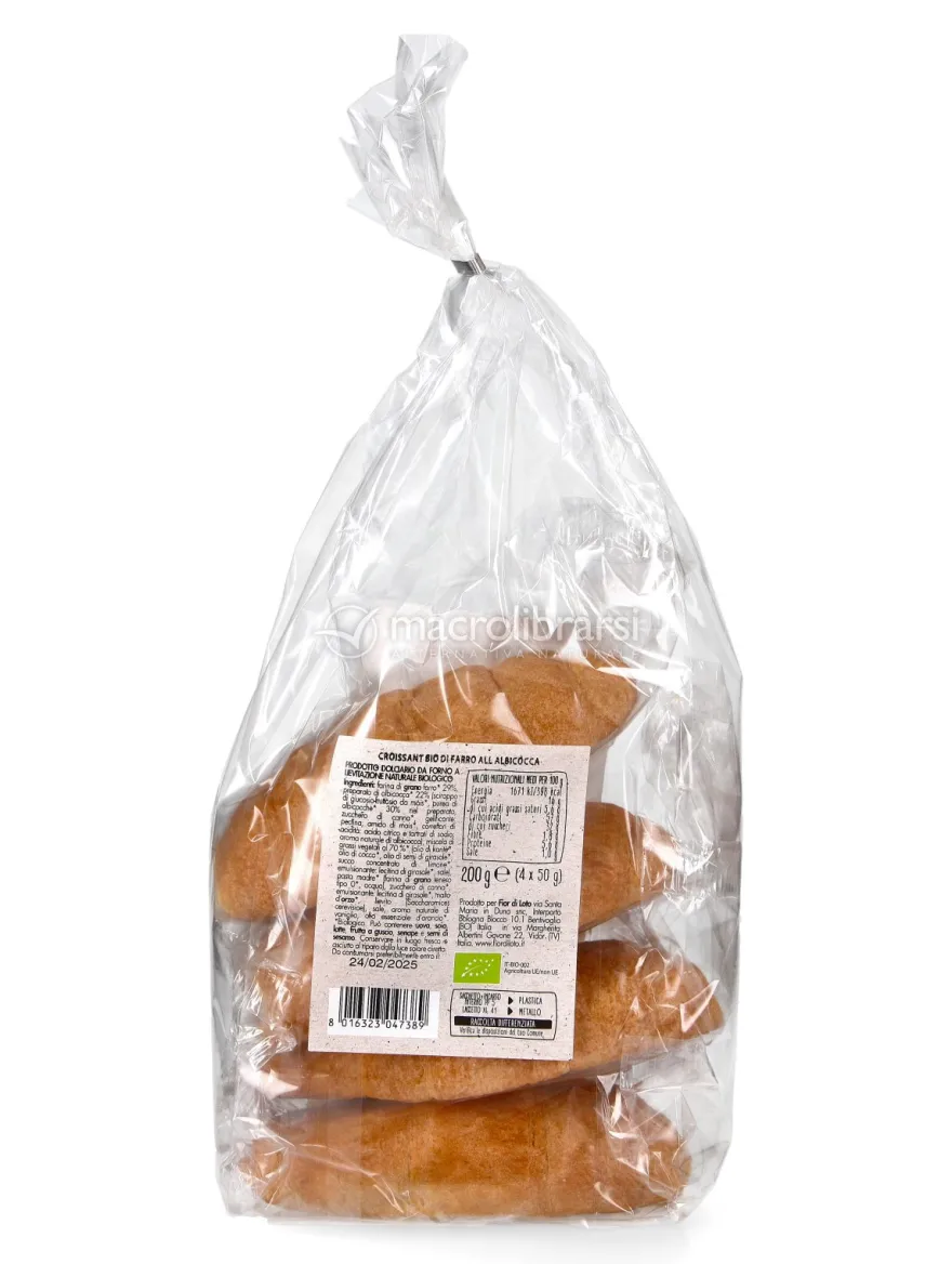Croissant Vegan di Farro Ripieno con Albicocca Bio