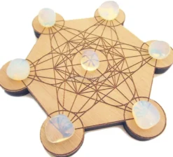 Cubo di Metatron Inciso in Legno Okumè - 14 cm