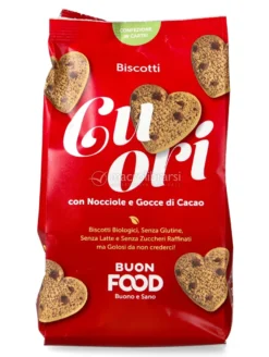 Cuori con Nocciole e Gocce di Cacao - Biscotti Bio