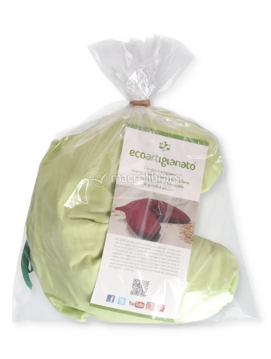 Cuscino Cervicale per Adulti in Pula di Miglio - Colore Verde Muschio
