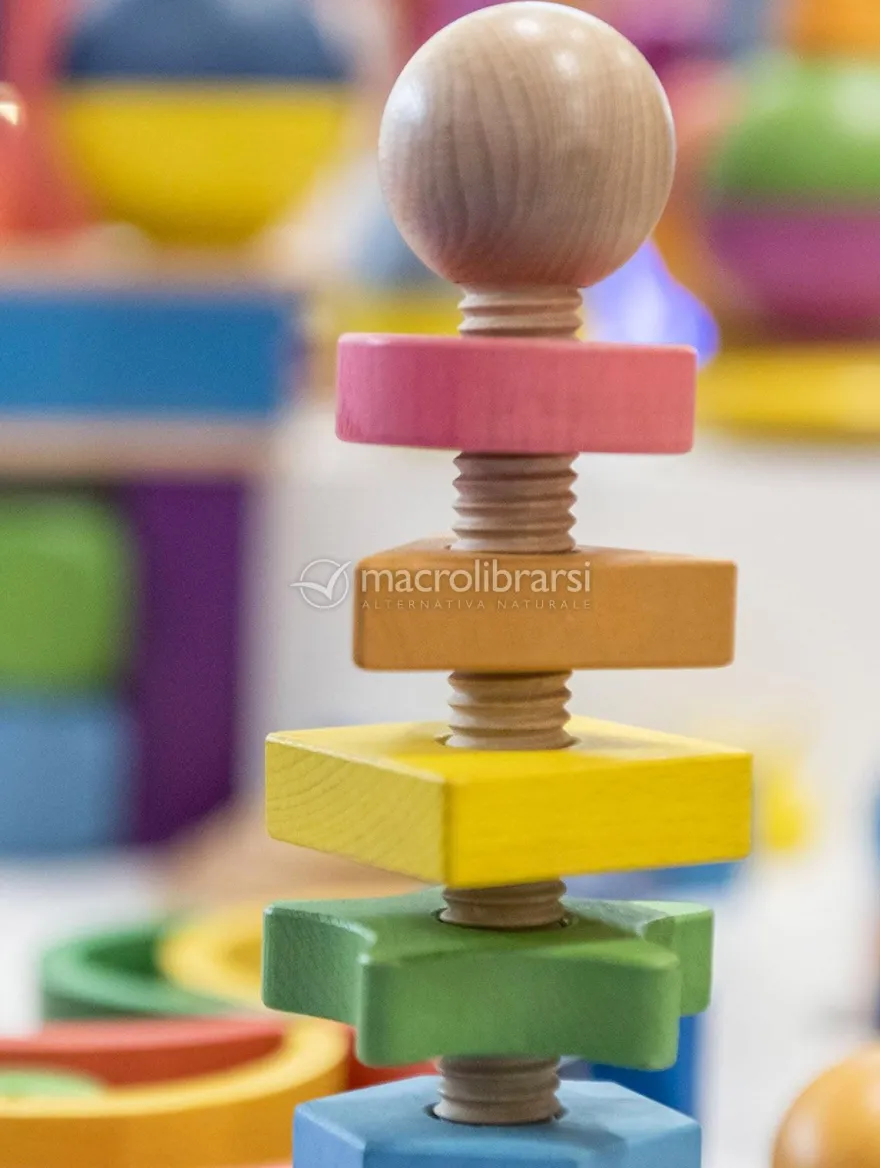 Dadi Arcobaleno in Legno da Avvitare