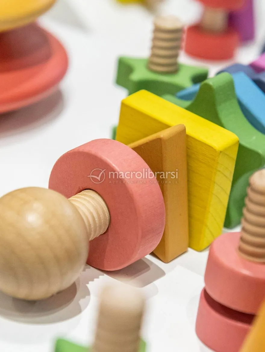 Dadi Arcobaleno in Legno da Avvitare