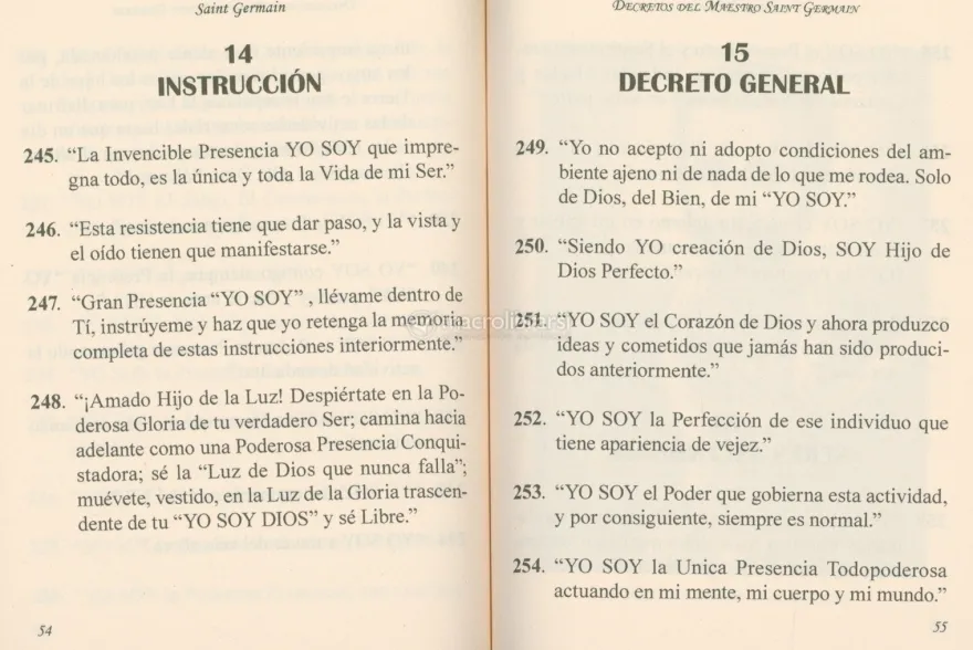 Decretos del Maestro Saint Germain