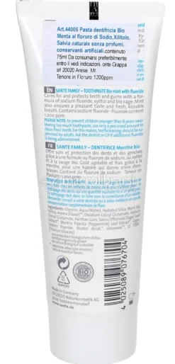 Dentifricio alla Menta Bio