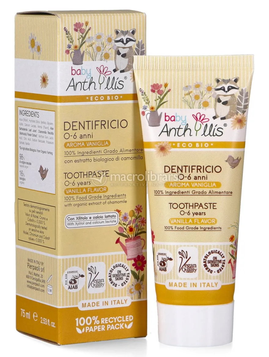 Dentifricio Biologico 0-6 Anni Baby Anthyllis - Gusto Vaniglia