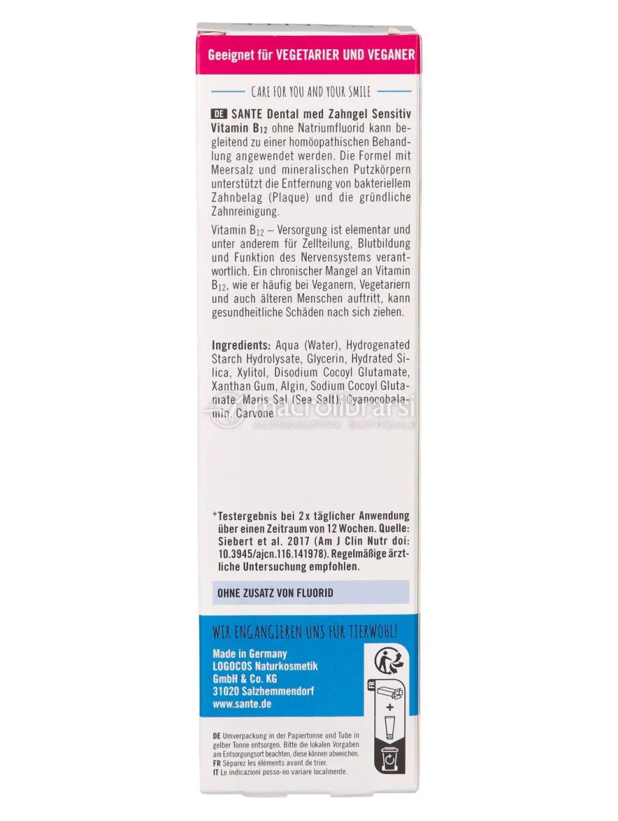 Dentifricio Vitamina B12 senza Fluoruro