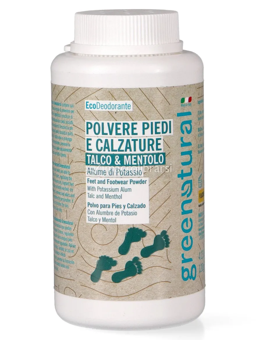Deodorante in Polvere per Piedi e Calzature - Talco e Mentolo