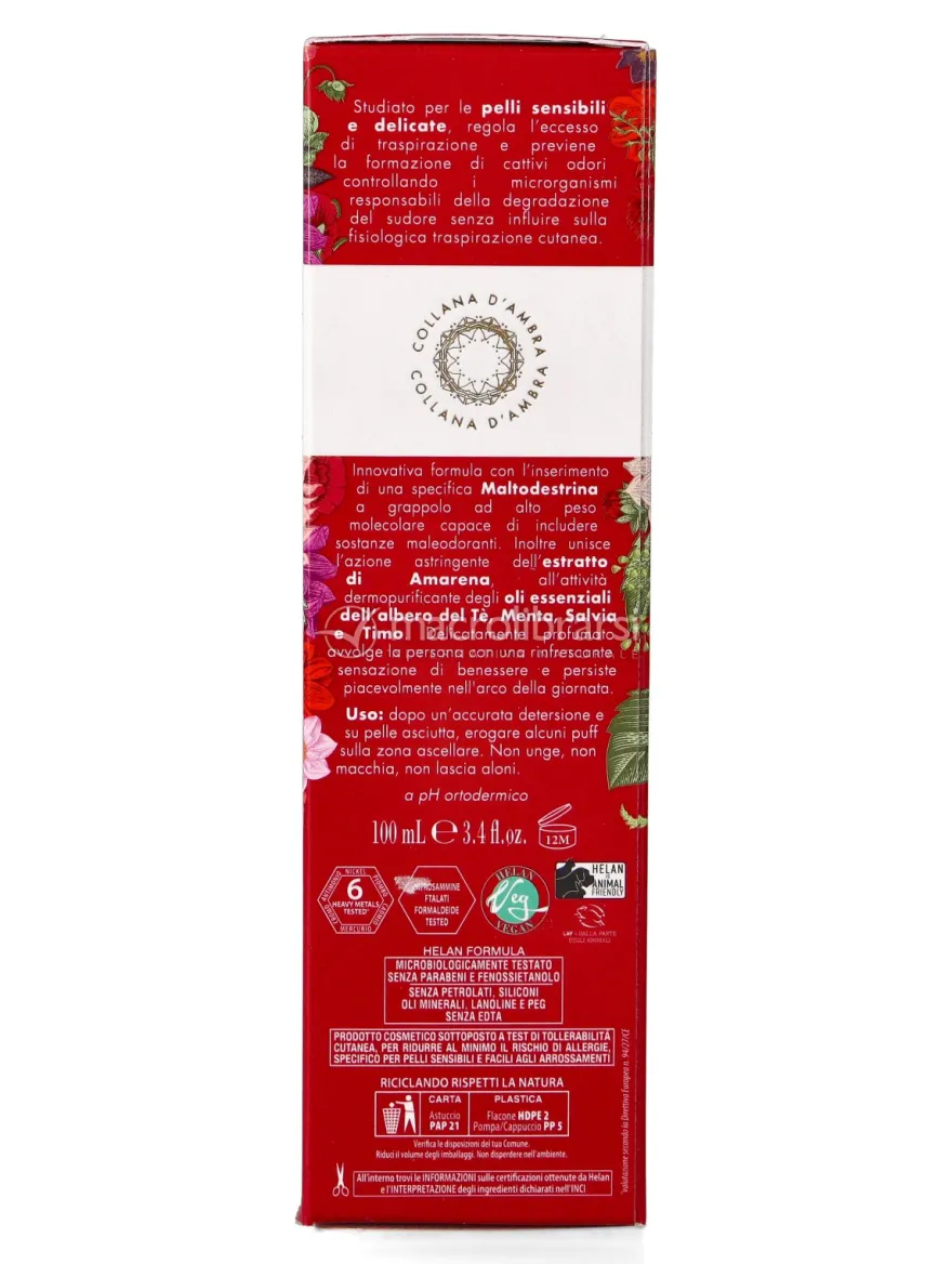 Deodorante Profumato Traspirante in Spray - Rosso d'Ambra