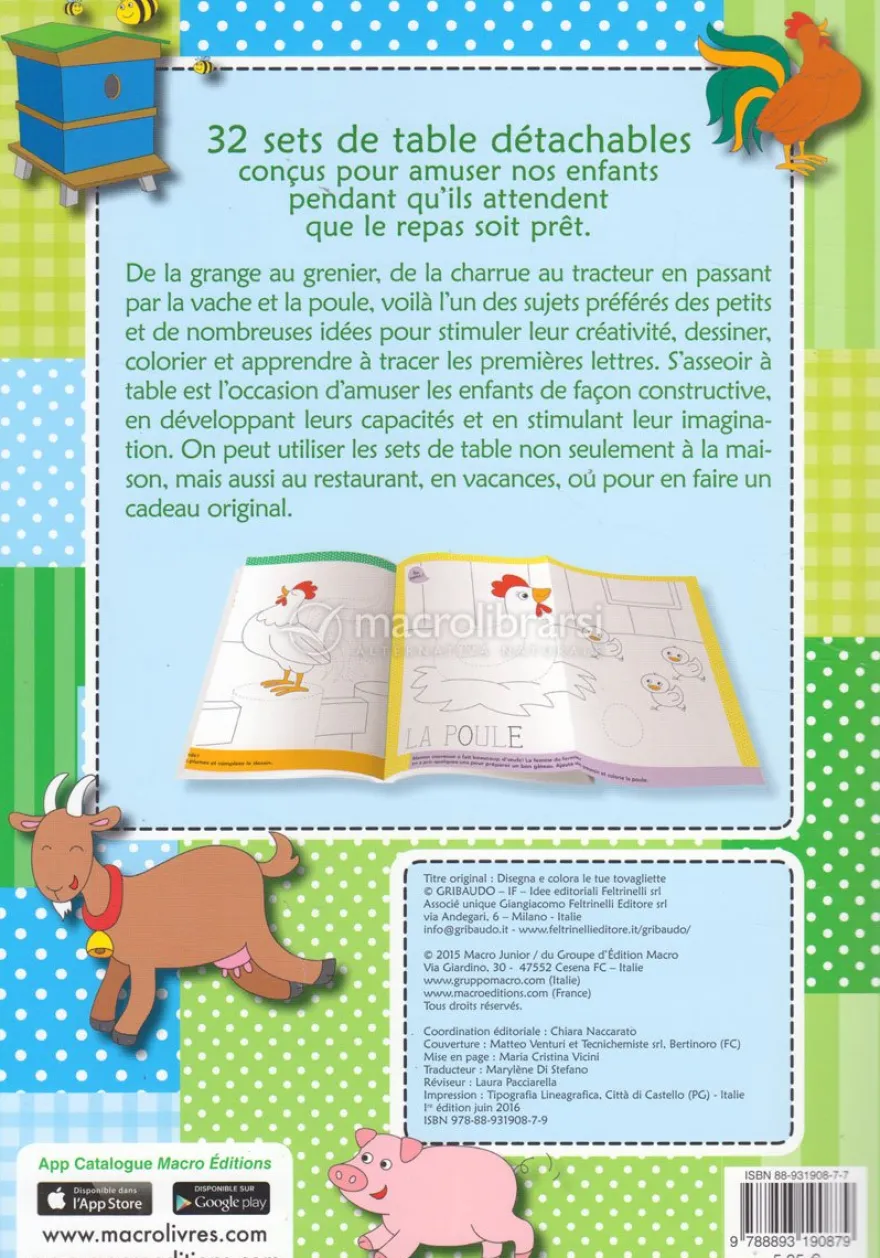 Dessine et Colorie les Serviettes de la Ferme