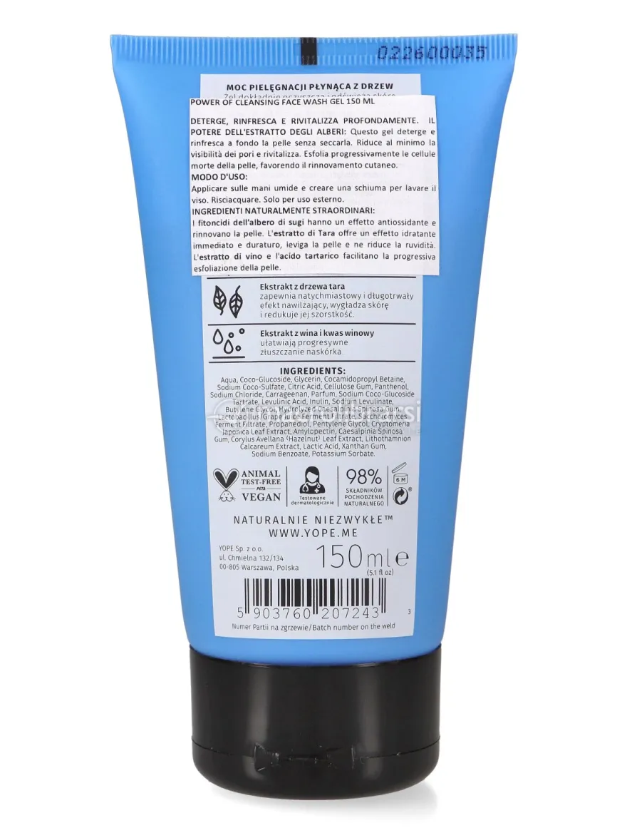 Detergente Gel Viso Uomo Yope Men