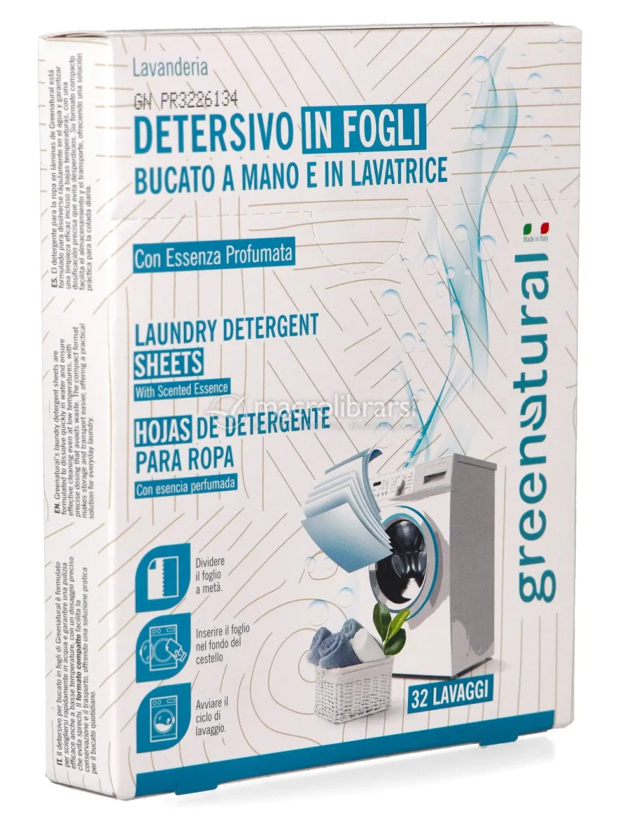 Detersivo in Fogli Bucato a Mano e Lavatrice con Essenza Profumata