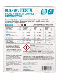 Detersivo in Fogli Bucato a Mano e Lavatrice con Essenza Profumata