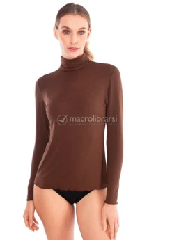 Dolcevita in Tencel™ e Cashmere a Manica Lunga - Marrone - S/M