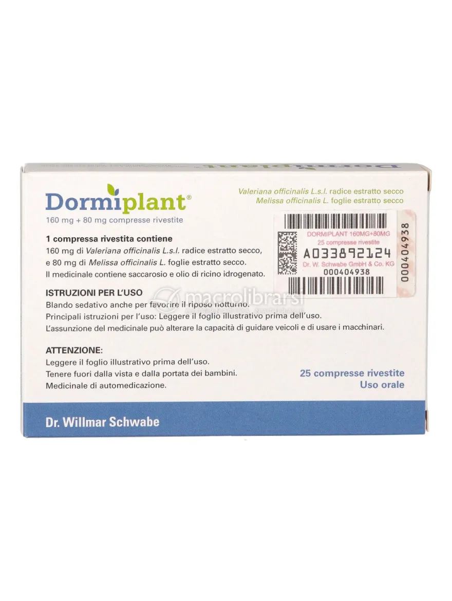 Dormiplant® 160 mg + 80 mg Compresse Rivestite