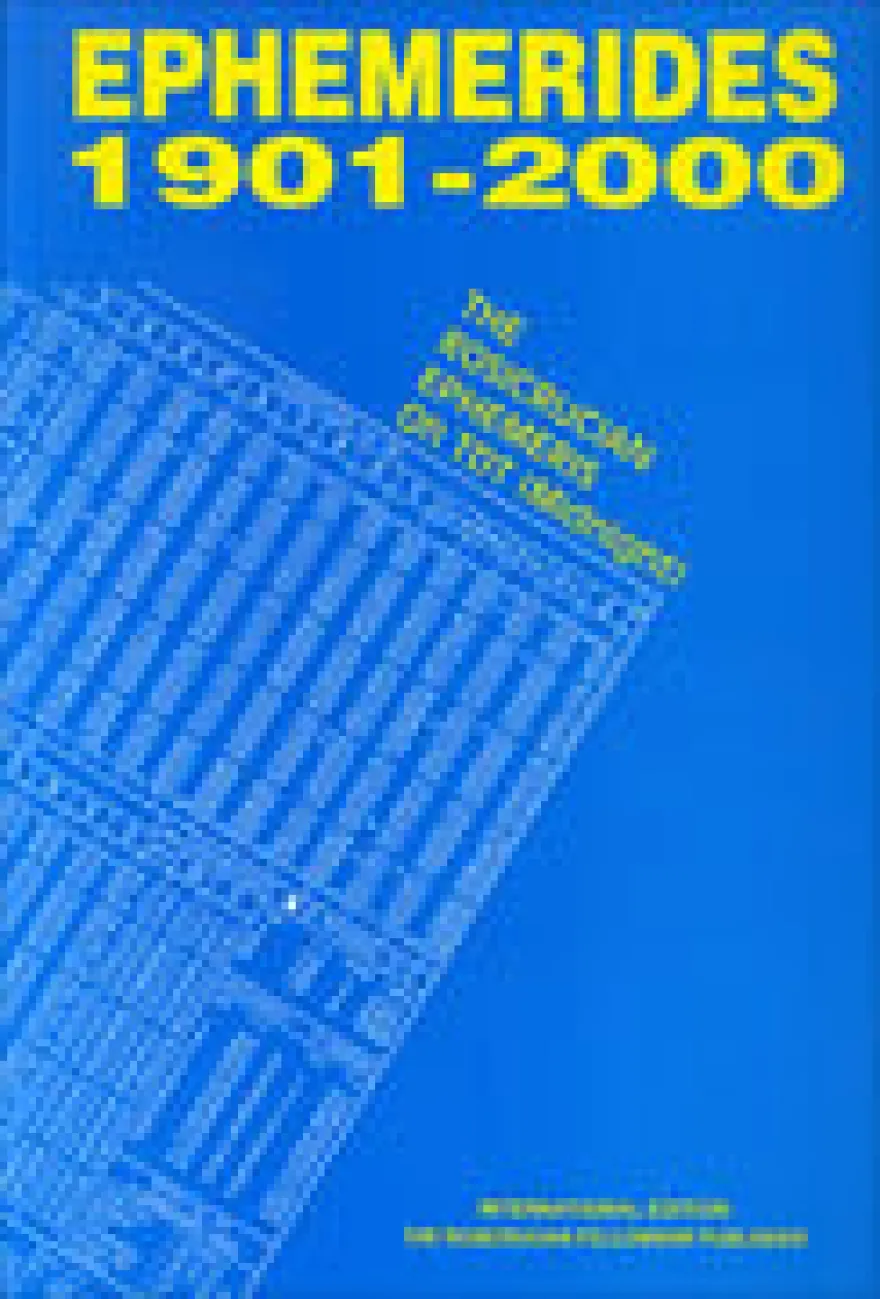 Effemeridi 1901 - 2000 The Rosicrucian Ephemeris Oh Tdt