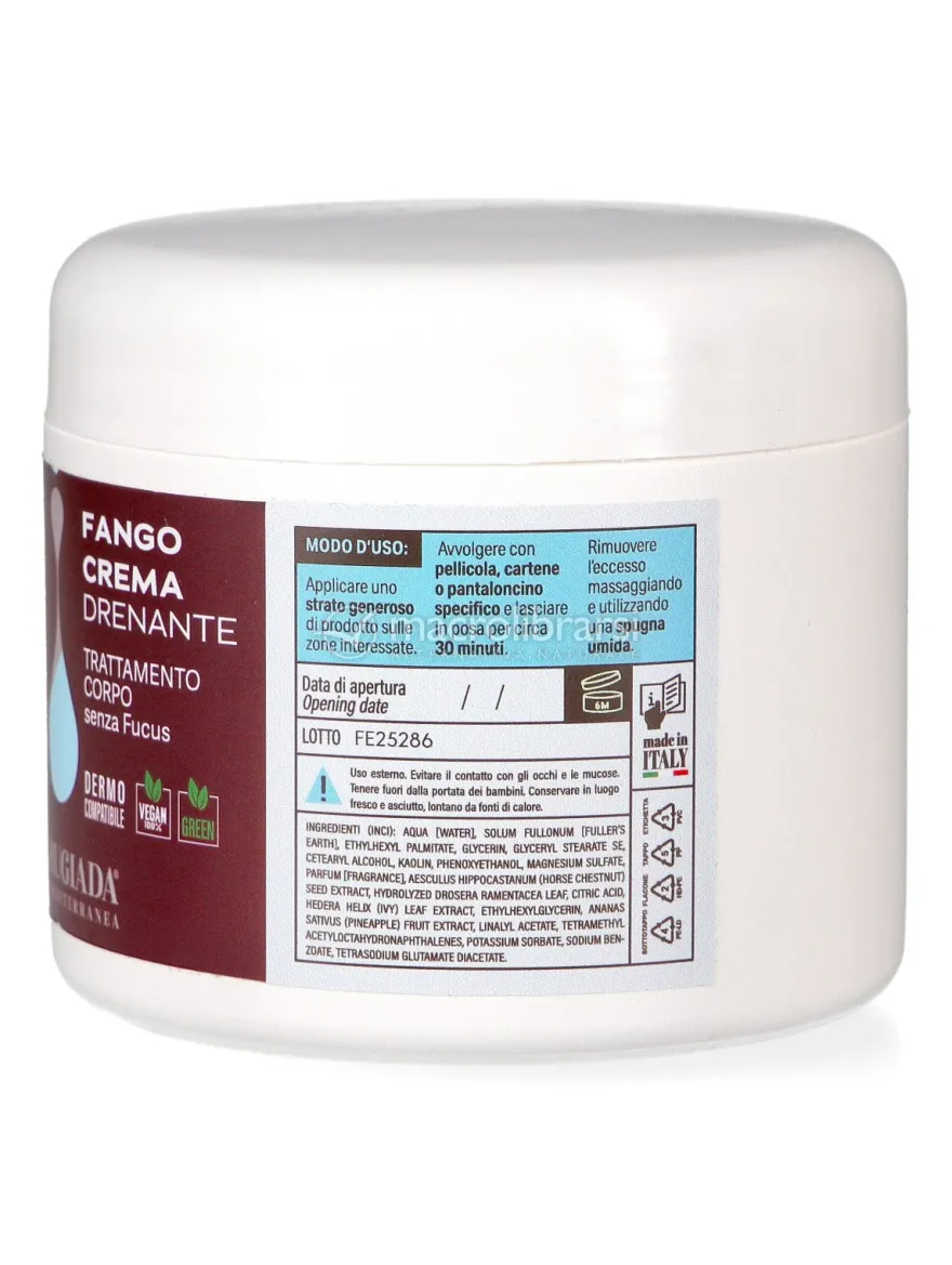 Fango Crema Drenante Senza Fucus con Sali di Epsom