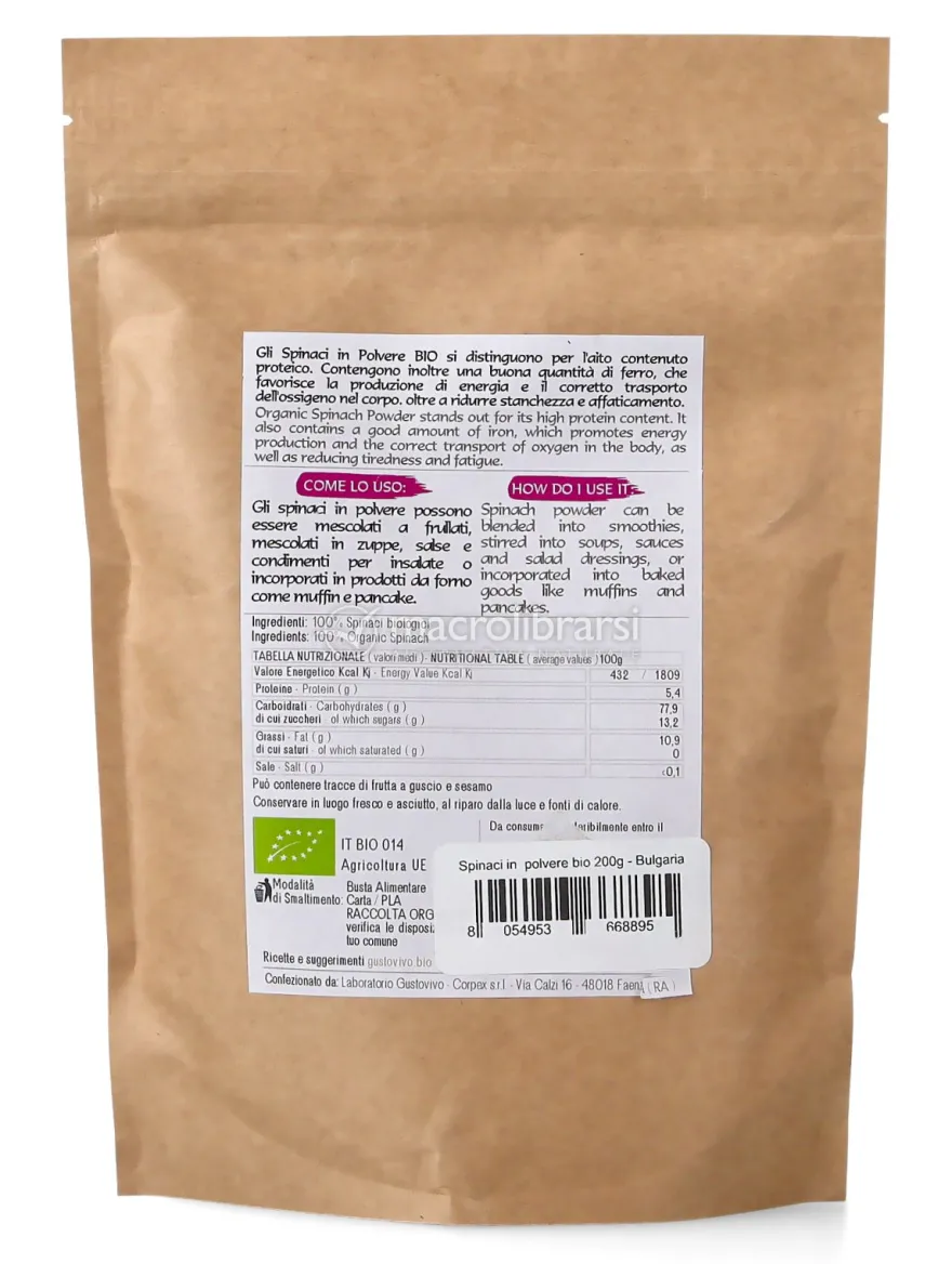 Farina di Spinaci Bio