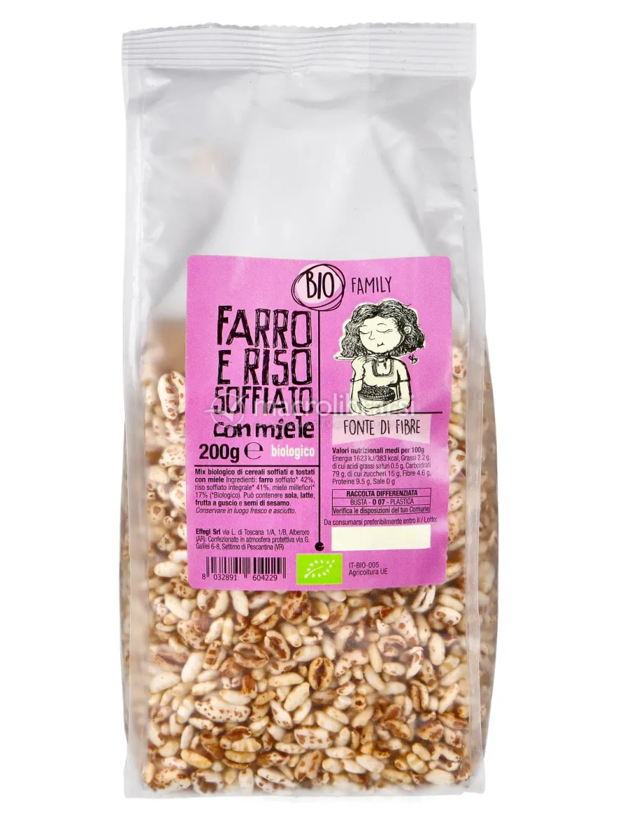 Farro e Riso Soffiato con Miele Bio