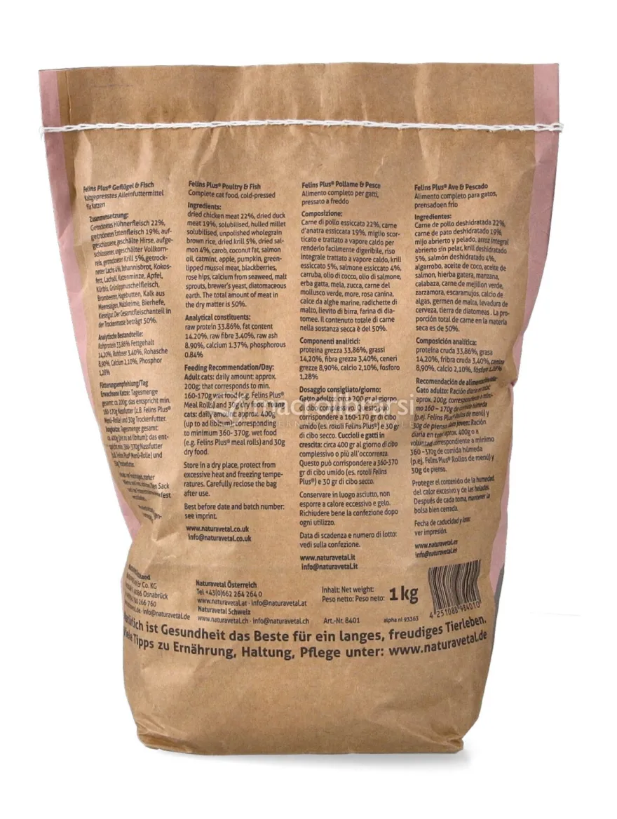 Felins Plus Geflugel e Fisch - Felins Plus Crocchette Pollame e Pesce - 1kg