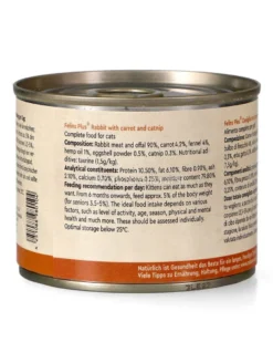 Felins Plus® Menù Coniglio con Carote ed Erba Gatta - 200g