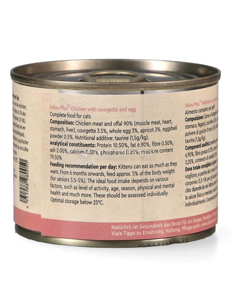 Felins Plus® - Menù Pollame con Zucchine e Uova - 200 g