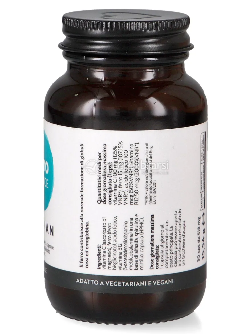 Ferro Balance - Integratore di Ferro, Acido Folico, Vitamina B12 e Vitamina C