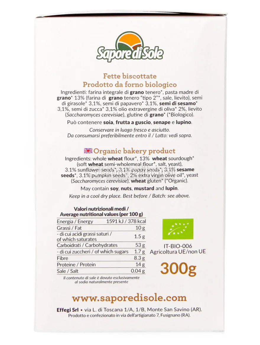 FettaMadre - Fette Biscottate Integrali Bologiche ai Grani Antichi & 4 Semi
