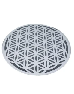 Fiore della Vita Energizzante Inciso In Plexiglass Diametro 16cm - Argento